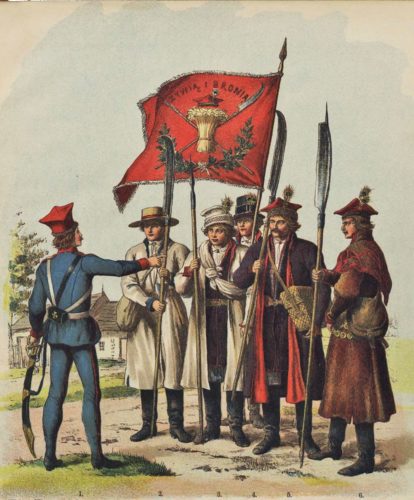 Wojsko_polskie_Kościuszki_Walery_Radzikowski.jpeg Polski: "Wojsko Polskie Kościuszki w roku 1794", Walery Radzikowski. Autor: Bolesław Twardowski, Walery Eljasz Radzikowski (1840-1905). Źródło: Bolesław Twardowski, "Wojsko polskie Kościuszki", Poznań 1894, Zielonogórska Biblioteka Cyfrowa