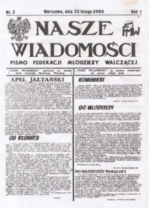 Apel Jałtański opublikowany w podziemnej gazecie Federacji Młodzieży Walczącej w 1985 r. 